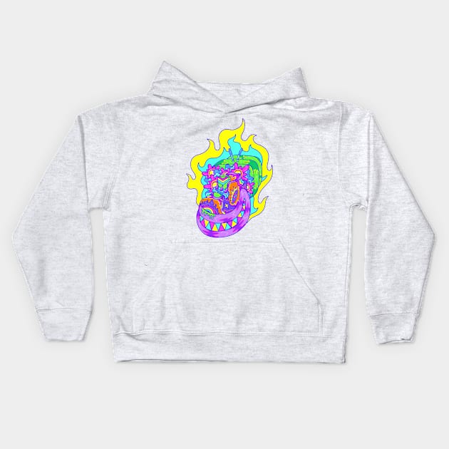 Sneaker Works - Fire Step Kids Hoodie by yoy vector